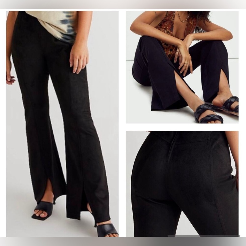 Free People Black High-Waist Boot Cut Flare Pants - Picture 2 of 7